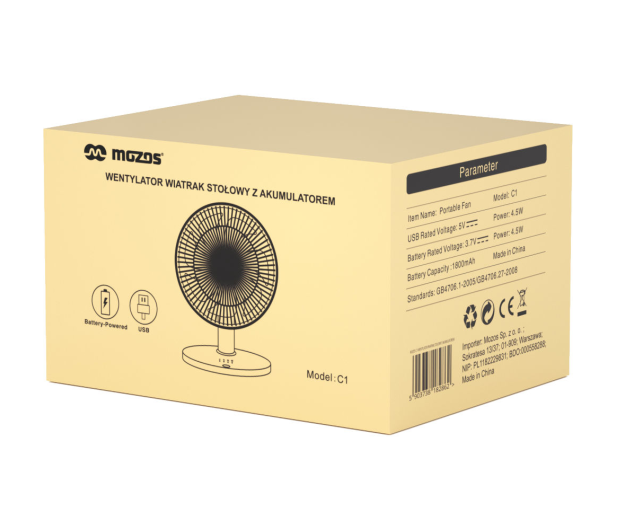 Mozos C1 WIATRAK STOŁOWY Z AKUMULATOREM - 1143647 - zdjęcie 2
